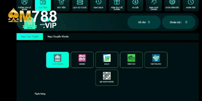 m788 - Trùm Game Cổng Game Đổi Thưởng Lớn Nhất Năm 2025 38 Hướng dẫn cách nạp tiền m788